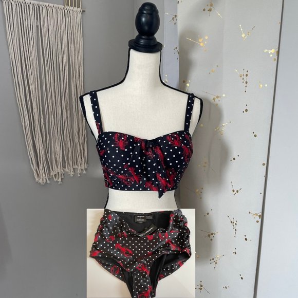 Collectif Other - NWT Polka Dot Bikini set (top and bottom!) with Lobsters ModCloth x Xollectif